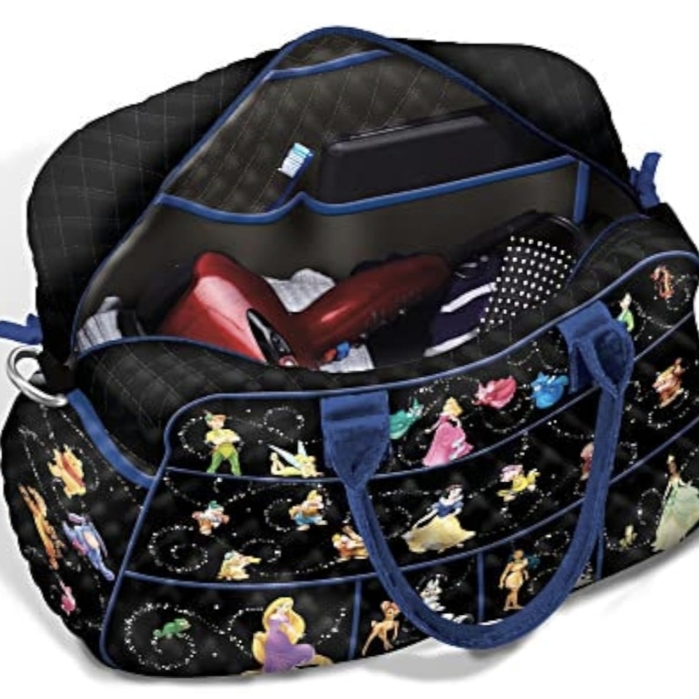 Loungefly Disney Princesses Mickey Minnie Allover Print Blue Tote Shoulder Bag - Picture 3 of 5